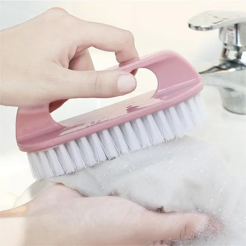 Stiff Bristle Shoe Wash Plastic Brush Multi-functional Household Hand-held Cleaning Brush Laundry Bathroom