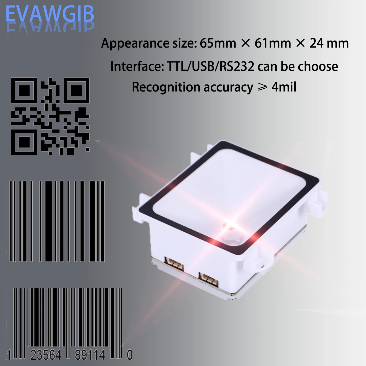 Usb Ttl 2d Módulo do Varredor do Código de Barras Incorporado Mini Tamanho Módulo de Digitalização Inteligente Automático Sensível Detecção 2d Leitor qr Rs232