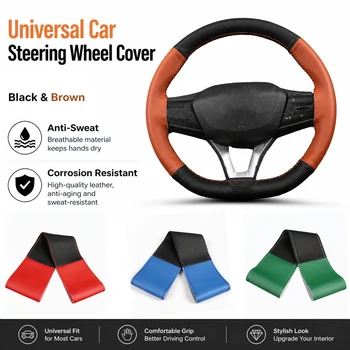 Coprivolante per Auto Nuovo Modello Antisudore Anticorrosione Universale Cucito a Mano per 37-38-38.5CM Accessorio Interno Auto