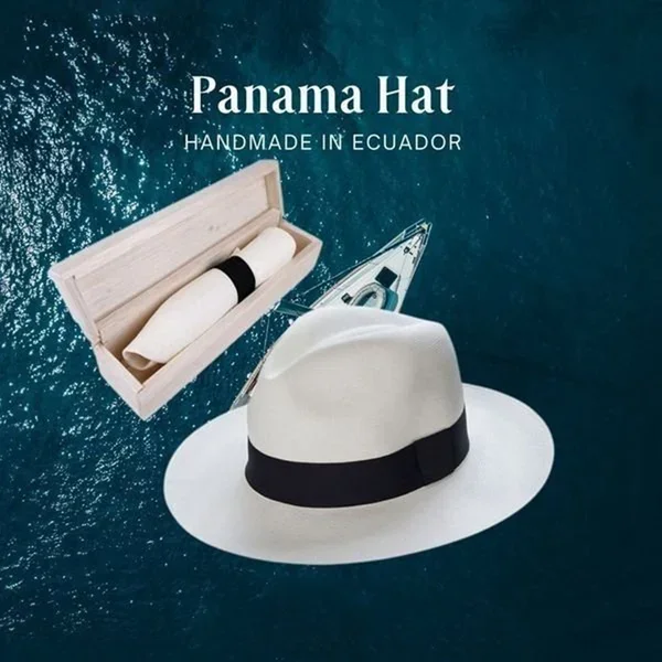 Adjustable Classic Panama Hat-Handmade In Ecuador Sun Hats for Women Man Beach Straw Hat for Men UV Protection Cap 1