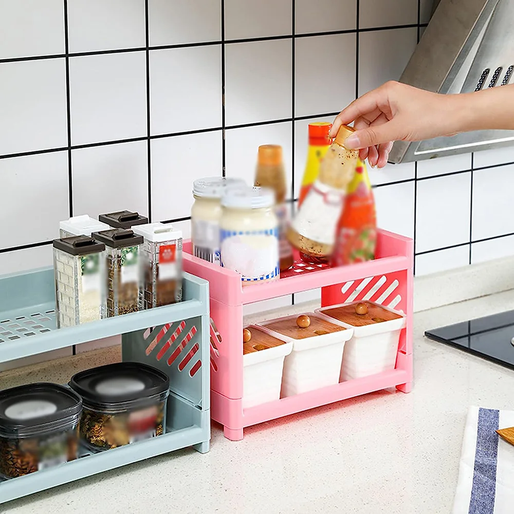 

Desk Desktop Organizer Storage Rack Student Dormitory Folding Hollow Shelf Double-layer Detachable Skin Care Storage Shelf Stand