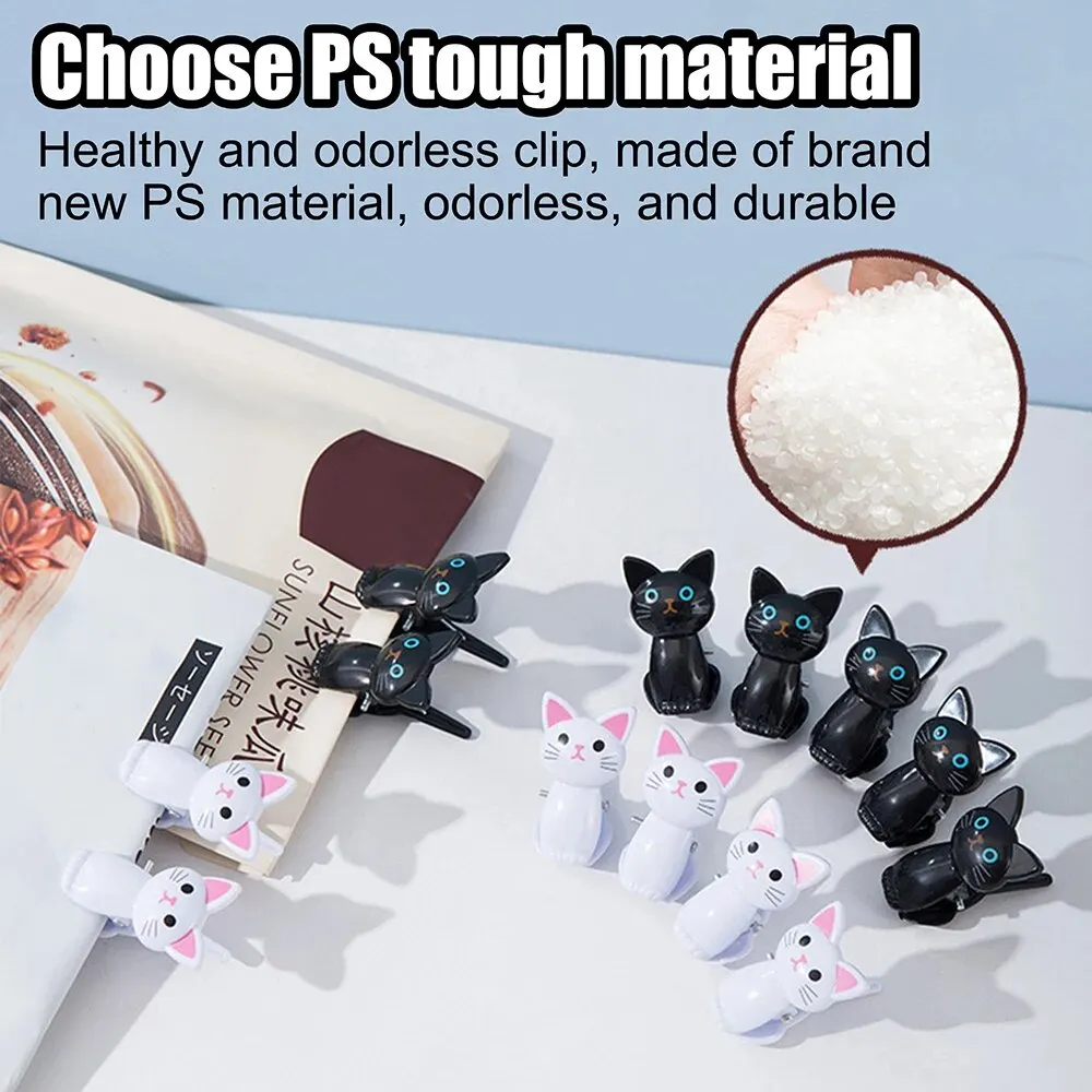 Cute Cat Plastic Clips 8Pcs/Set desk organizer,storage organizer,bag organizer for Office Desk Organize And Store Household Clothespegs Clamp Snacks Sealing