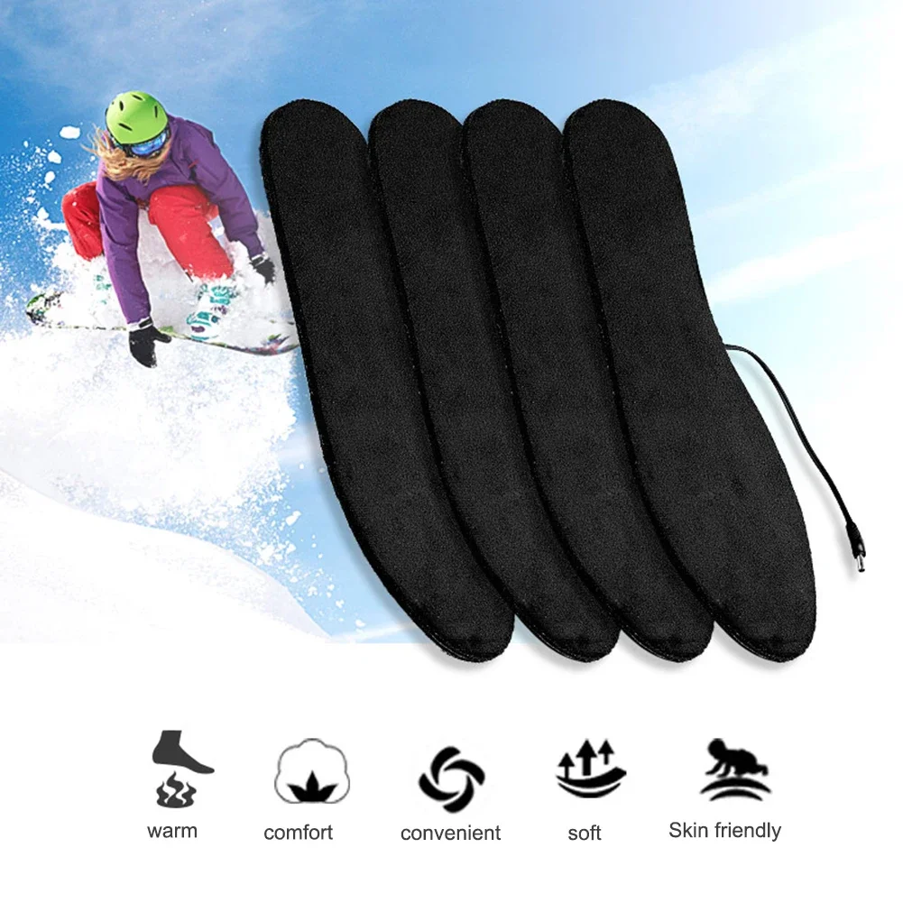 Electric Foot Warmer Comfortable Rechargeable Heated Insoles Lightweight 3 Heating Levels for Winter Fishing Hiking Camping