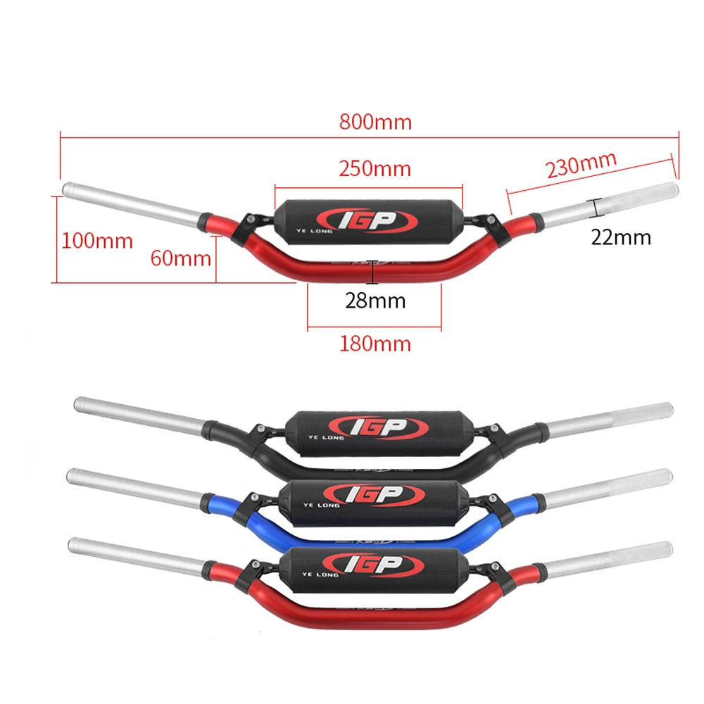 Universal Motorcycle 28mm Cnc Aluminum Handlebar Double Deck 1 1/8