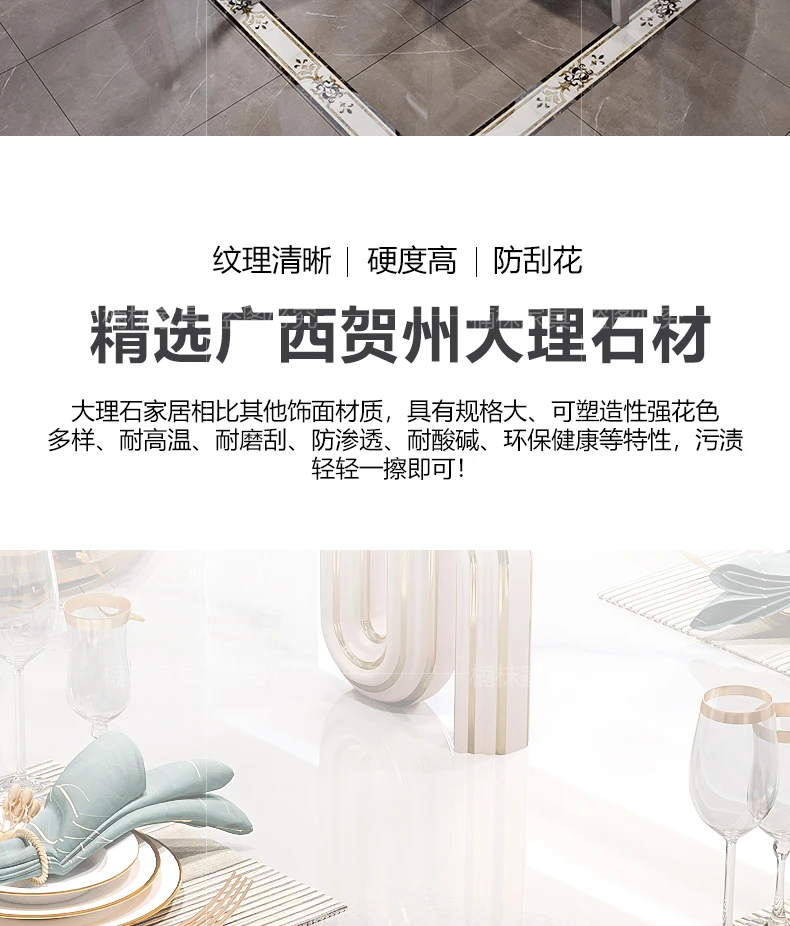 Description Picture 3 of itemLiving Room Marble Dining Tables Coffee Side Center Balcony Dining Tables Luxury Apartment Mesas De Jantar Kitchen Furniture