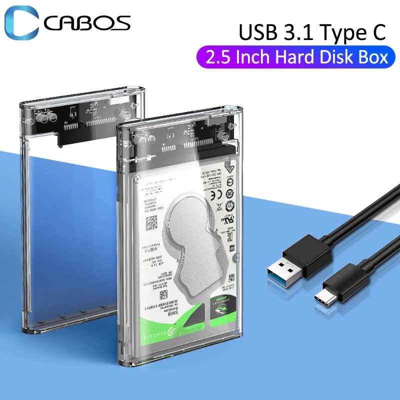 

Transparent Hard Disk Box 2.5inch SSD SATA to USB3.0 3.1 Type C Mobile External HDD Case Support 6TB For SDD HDD Shell Enclosure