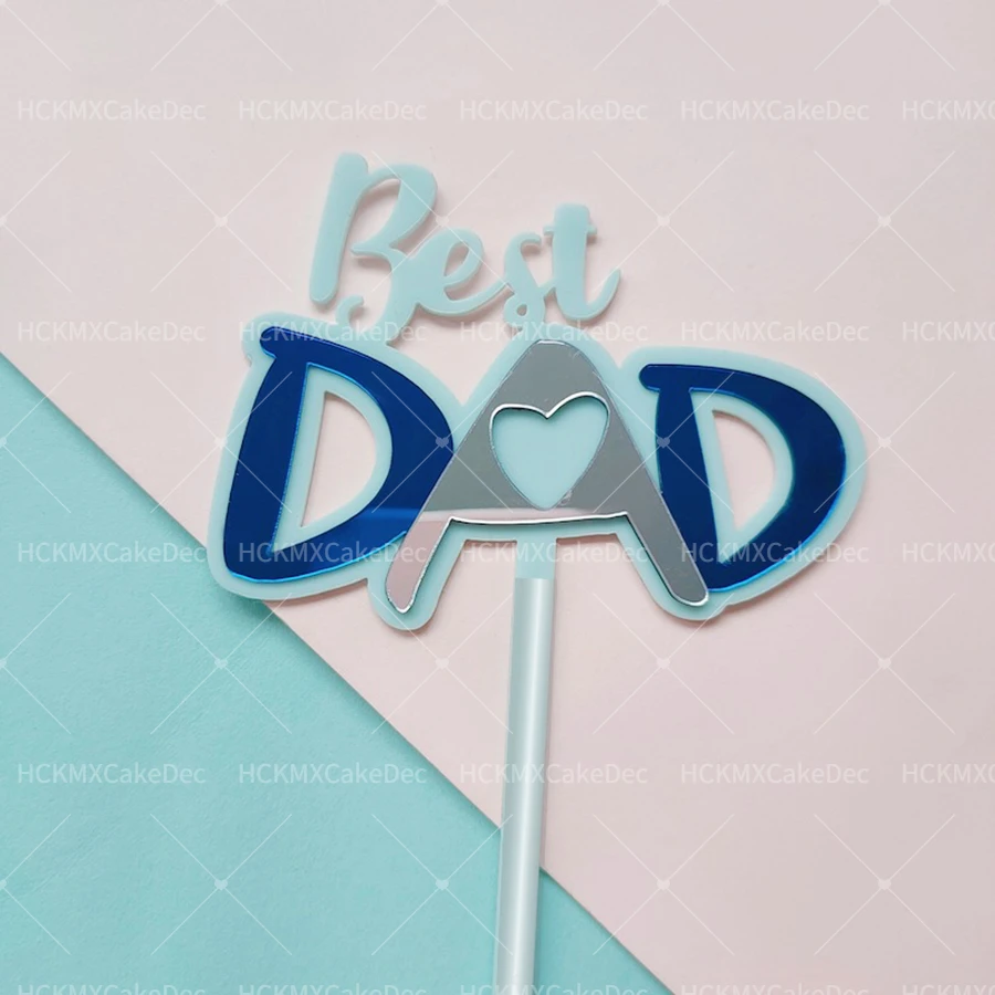 Acrylic Super Dad Father's Day Cake Toppers - Set of 3