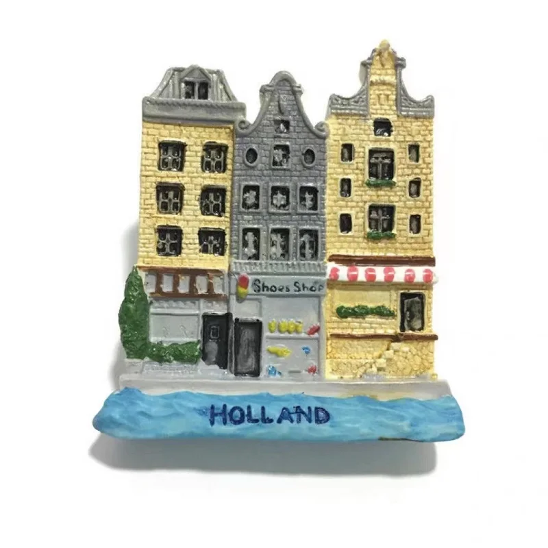 世界観光アムステルダムオランダチューリップ風車樹脂3d冷蔵庫磁石