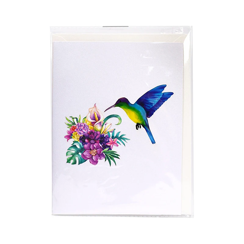 3D Hummingbird Pop Up Greeting Card For Mother's Day Valentine's Day Birthday Thank You Anniversary Festival Gift