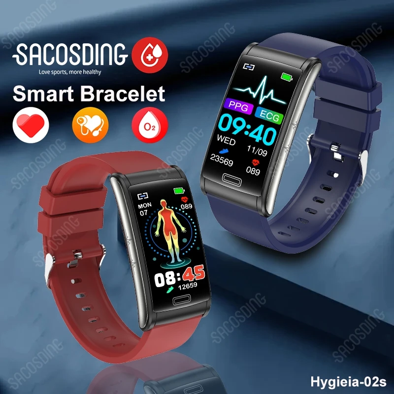 

Non-Invasive Blood Glucose Smart Bracelet IP68 Waterproof Watches ECG+PTT Blood Pressure Heart Rate Health Smart Bracelet 2023