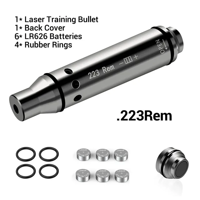 .223/5.56 Laser Training Cartridge With Extractor Tool - Dry Fire Practice Ammo For Shooting Skills