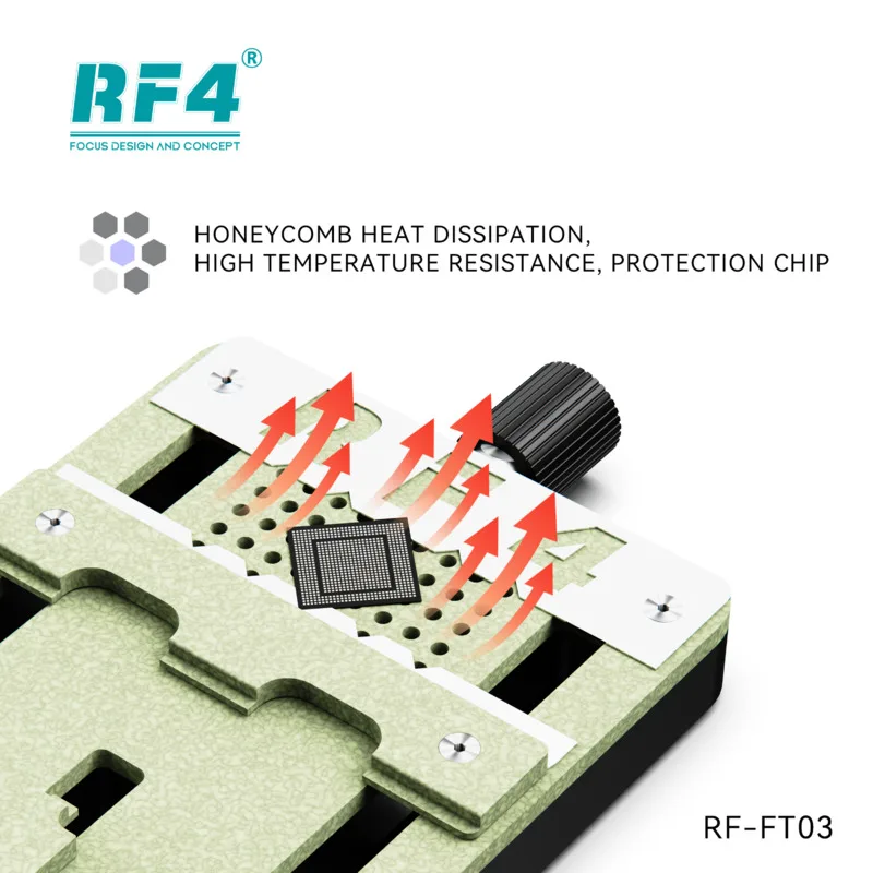 RF4 FT03 모바일 칩 마더보드 고정장치 모바일 PCB 클램프 모바일 PCB 수리 칩 CPU IC 작동 고정장치 온도 저항