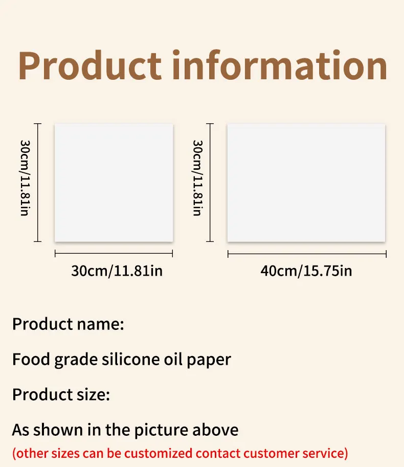 50/100pcs Non-Stick Silicone Baking Paper – Square & Rectangular Greaseproof Sheets... - SKU NSBP2027 - UGI Packaging