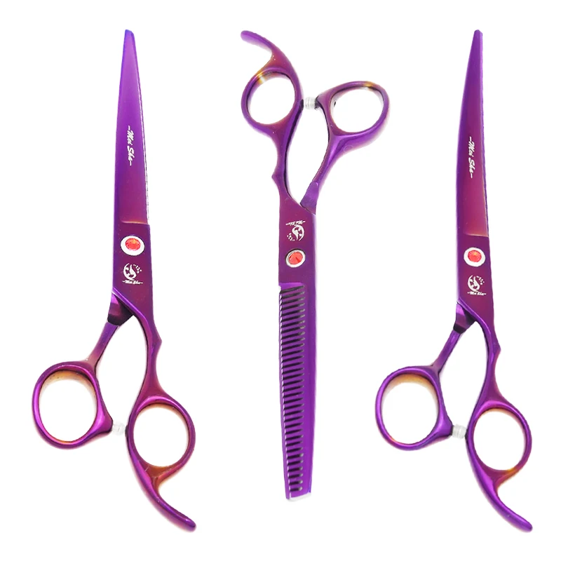 

Meisha 7 inch Japan Steel Pet Grooming Scissors Dog Cat Straight Curved Cutting Thinning Shears Sharp Blade Puppy Clipper B0020A