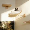 Wall Mounted Cat Wall Furniture Wooden Cat Shelves Climbing Steps & Hanging Hammock Cat Wall Perch for Indoor Cats Scratching 2