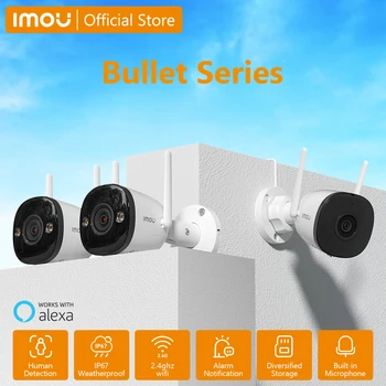 IMOU Bullet Security Camera 2.4GHz WiFi IP Camera Outdoor with IP67 Wi-Fi 6 Surveillance Camera Human Detection 24/7 Recording 1