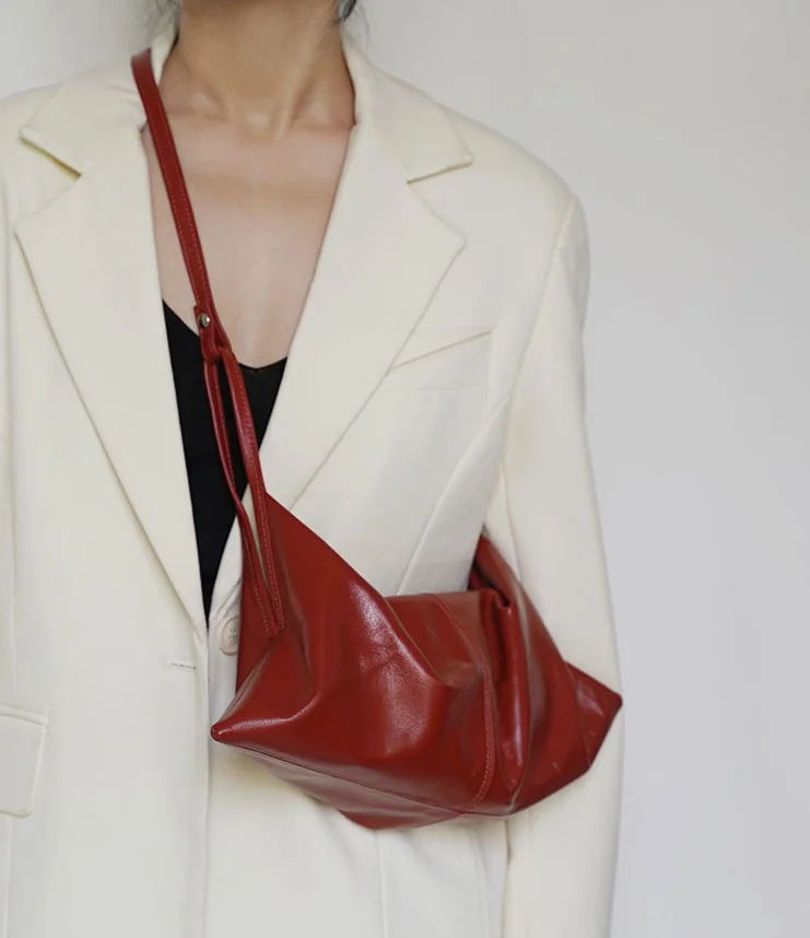 Borsa a tracolla donna in vera pelle con manico a corno_voghion.com