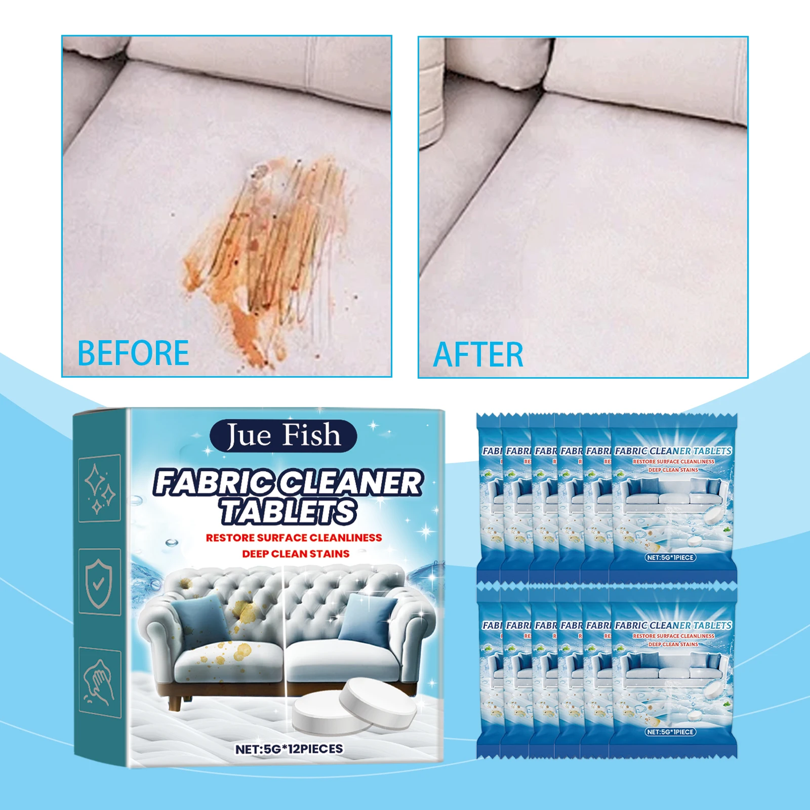 Effervescent Sofa Cleaner Deep Clean Fabric Shampoo