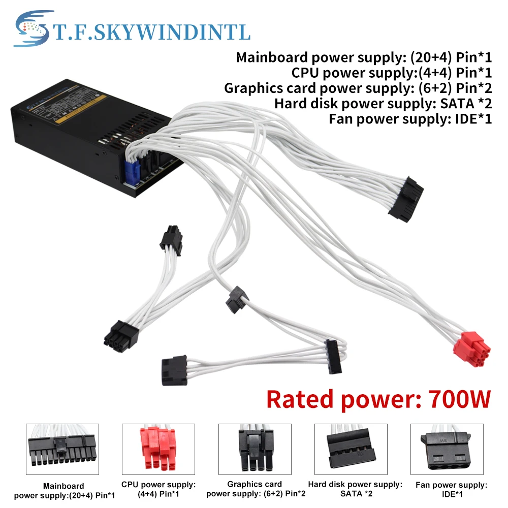 Fonte de Alimentação Modular Flex 700w Pequeno Computador 1u Psu 350w 400w 450w 500w 550w 600w Flex-atx para Itx Compact Mini pc Pos Aio - Imagem 3