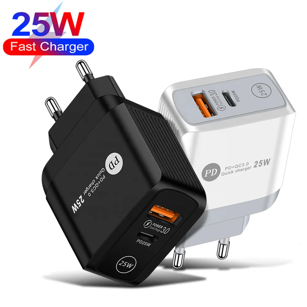 mobile phone chargers USB C Charger Dual Port Fast Charger PD QC 3.0 Type C Wall Charging Block for iPhone 13 Pro Max 12 11 8 plus iPad Watch Samsung 65w charger