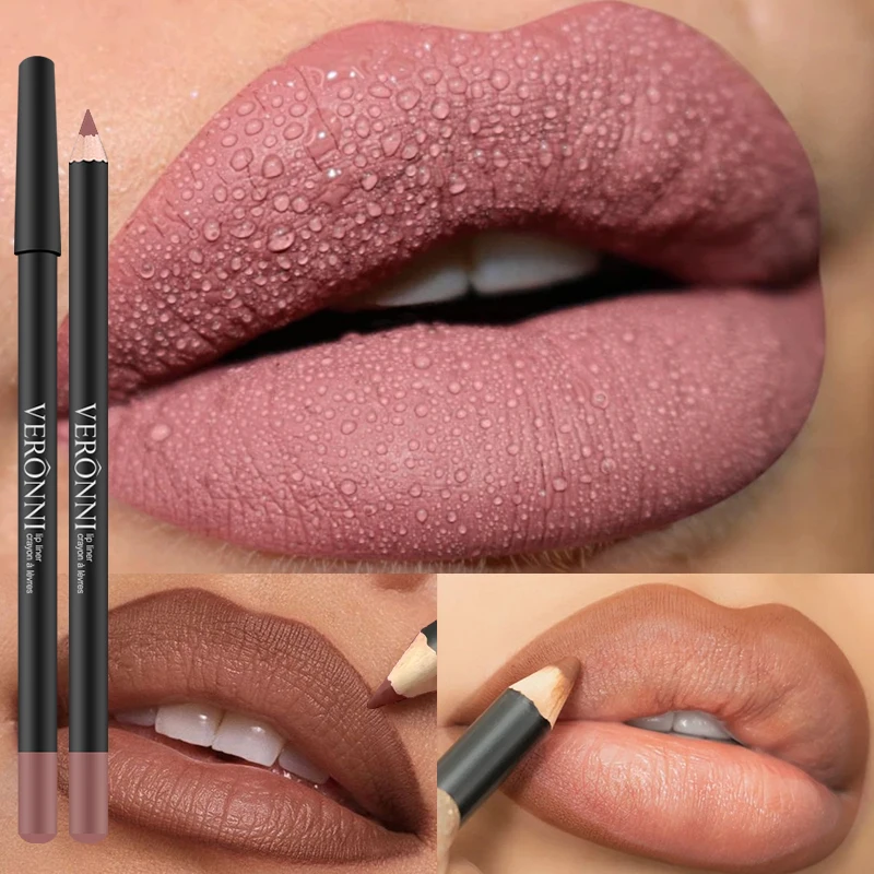 13 Colors Waterproof Nude Matte Lipliner Pencil Red Contour Tint Lipstick Long Lasting High Pigmented Lip Liner Lip Makeup Tool 2