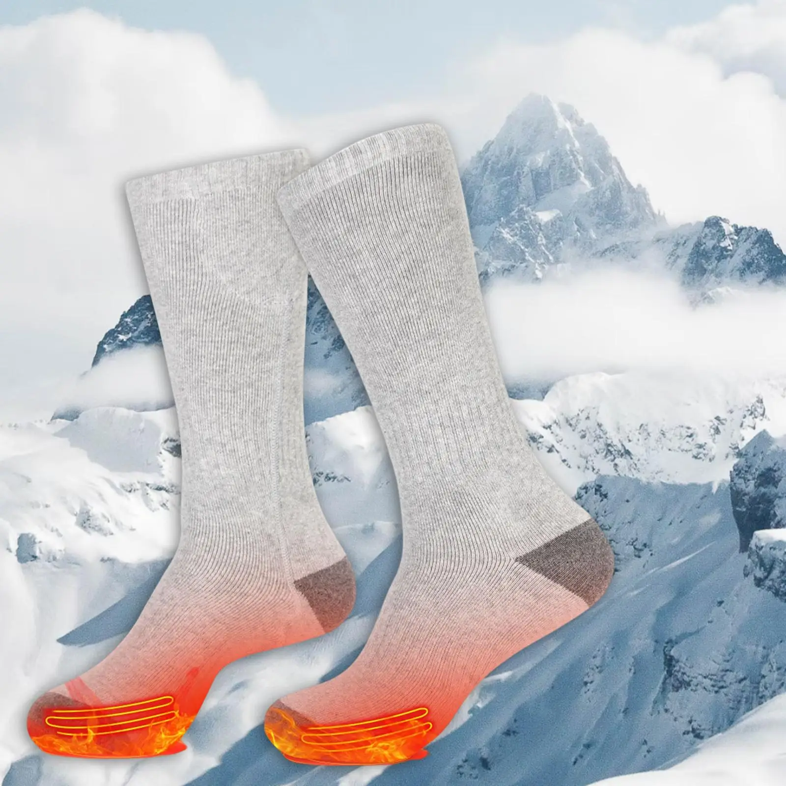 

Men Heated Socks Washable Winter Socks Winter Warm Socks Long Stocking for Outdoor Activities Fishing Hiking Cycling Camping