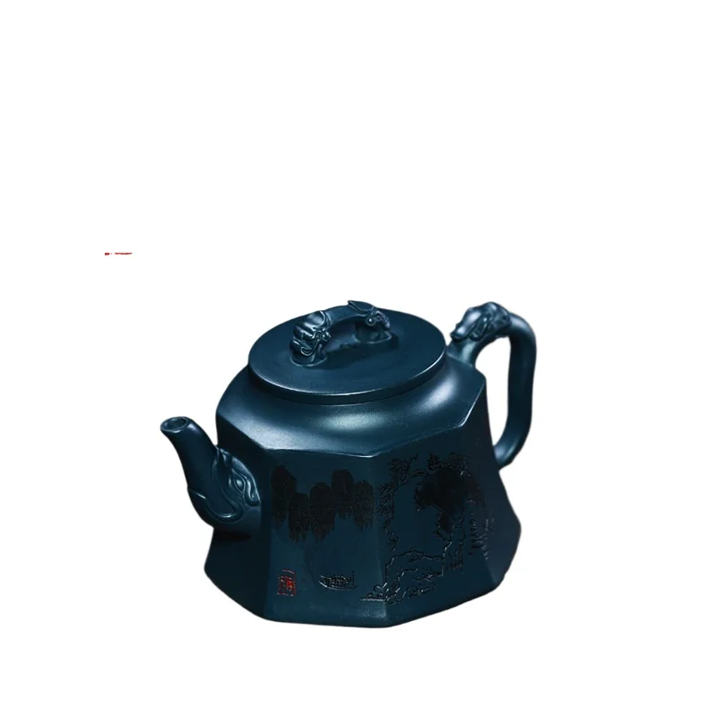 

Yixing-Handmade Clay Teapot, Teapot for Health Preserving without Struggling to Treasure, Tianqingni Kungfu Tea Set, 260ml