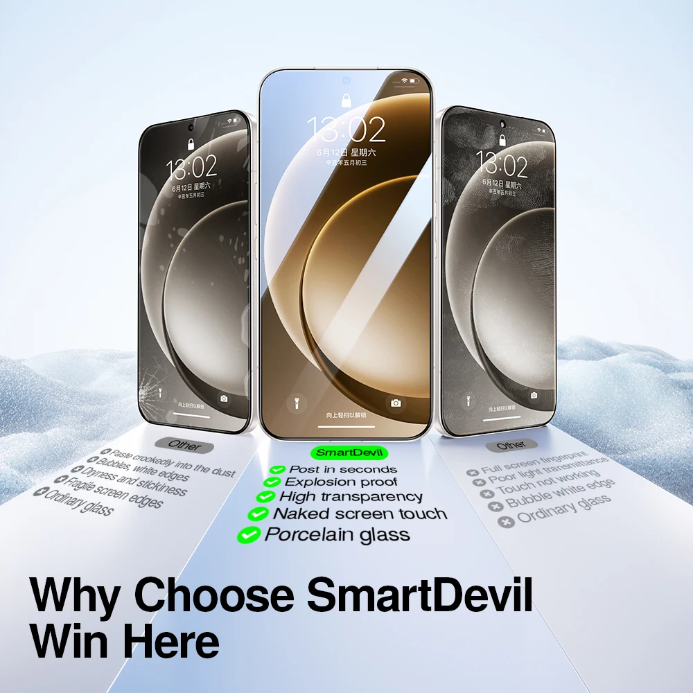Premium HD Clear Tempered Glass Screen Protector with Anti-Scratch and Auto-Dust Removal Tools