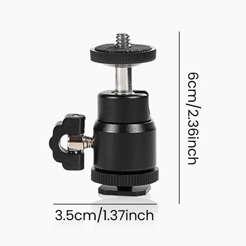 Ball Head For Camera Tripod LED Light 1/4 Screw Rotary Mount Stand Aluminum Mini Tripod Ball Head Hot Shoe Adapter Cradle tripod ball head cold shoe ball head camera head adapter camera panoramic head