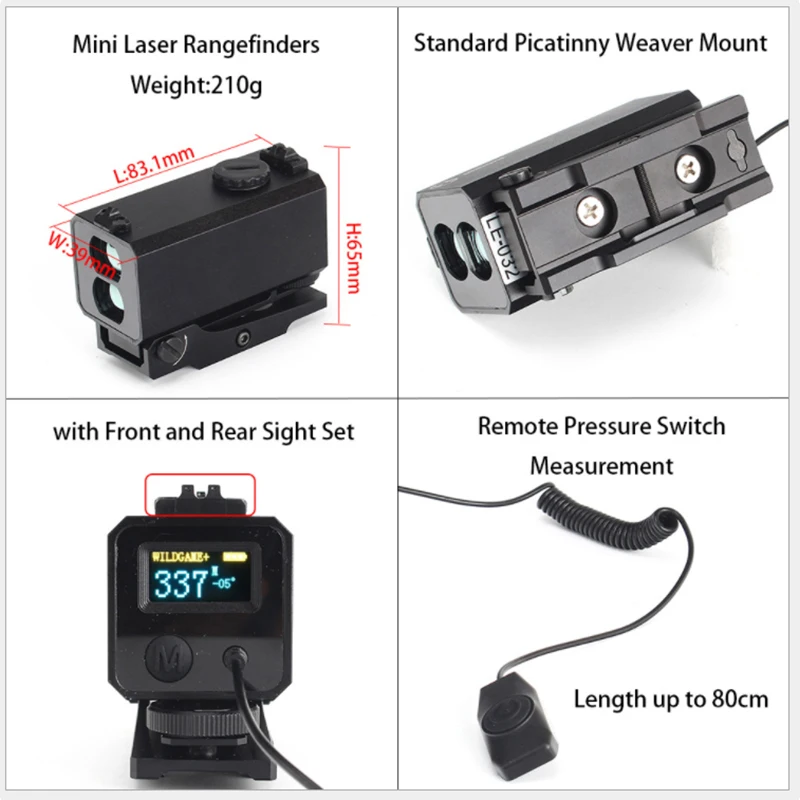 LE032 Mini Laser Range Finder IP65 Waterproof Outdoor Hunting Laser Rangefinder Hunting Scope Mountable 1200M Range Finder
