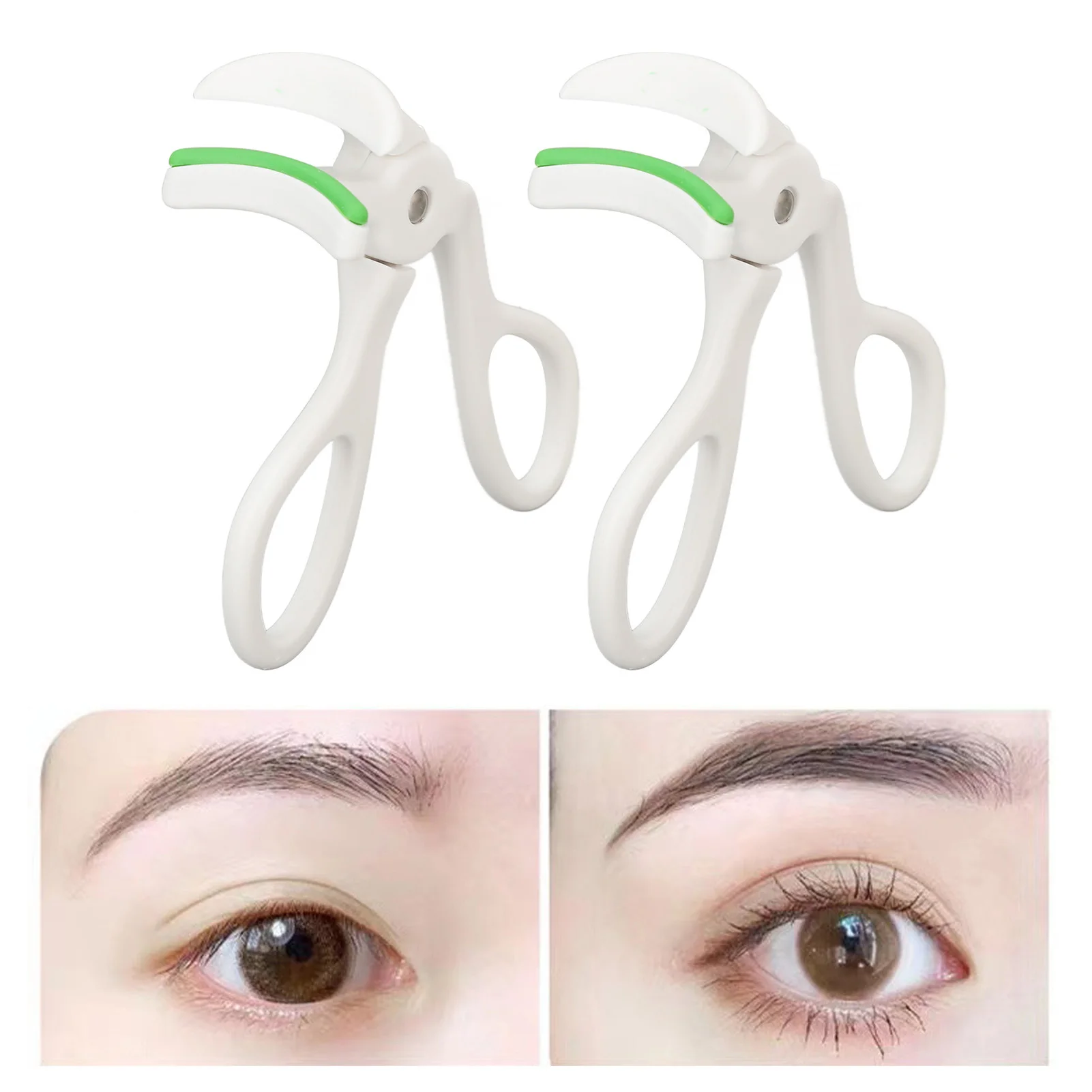 

2pcs Portable Eyelash Curler Precision Lash Curler Control Wide Angle with Refill Pads Lash Lift Curling Tool
