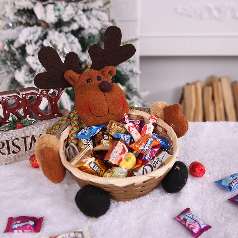 Merry Christmas candy storage basket Santa Claus storage basket Christmas candy decoration Xmas gifts box