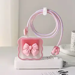 33W Data Cable and Charger Head Protective Cover (33w--PINK)