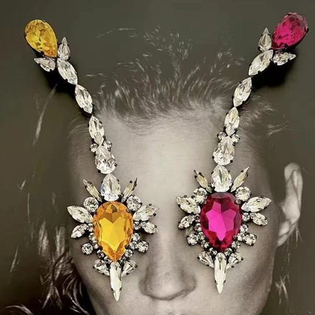 Vintage Exaggerated Women's Jewelry Large Heart Sapphire Drop Earrings Set  Pearl Gold Earrings For Women Fashion Jewelry - Dangle Earrings - AliExpress