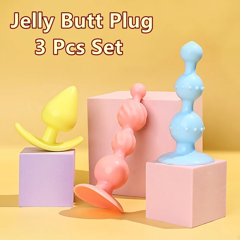 3pc Set Soft Silicone Butt Plug Anal Plugs Training Set Expandable