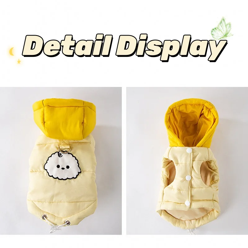 Padded Winter Warm Dog Clothes Fashion Dog Jacket Coat Bear Print Puppy Vest Jacket Cute Cat Down Coat Chihuahua Pet