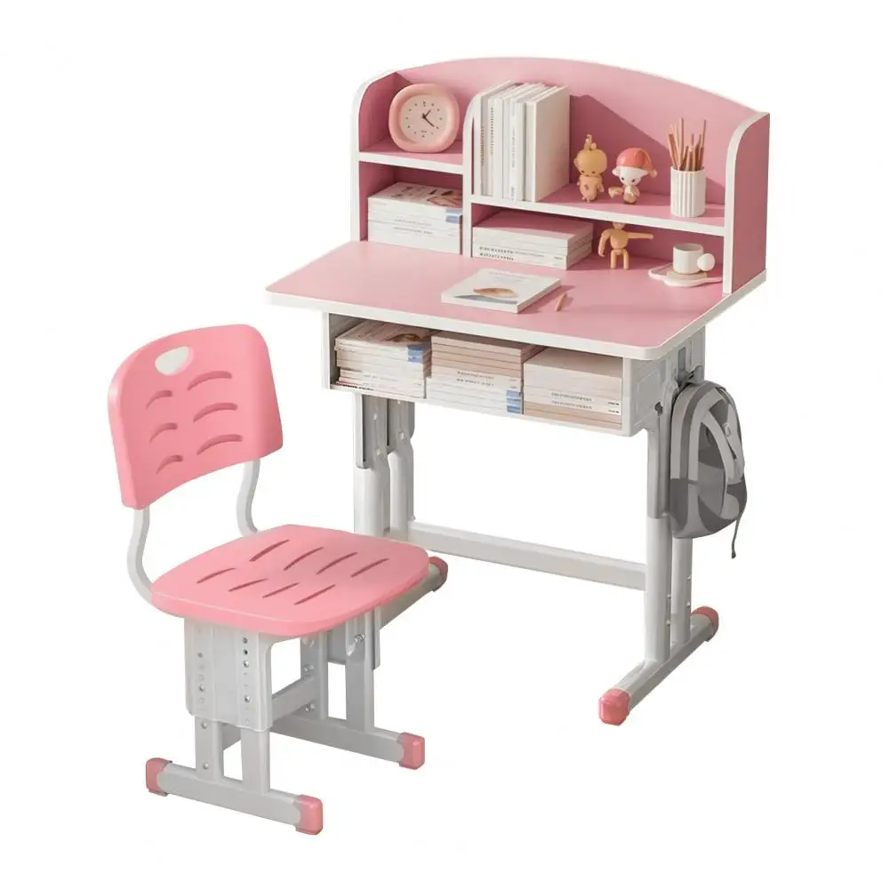 Wooden Kids Study Desk and Chair Set 4