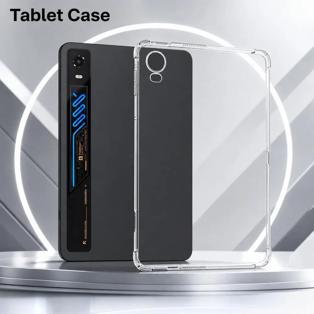 Clear TPU Shock-Absorbing Tablet Case with Reinforced Corners - Transparent Protective Cover