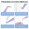 FADVAN Tweezers Gradient Purple Stainless Steel High Precision Anti-Static Tweezers For Eyelash Extensions 1 Pcs 4