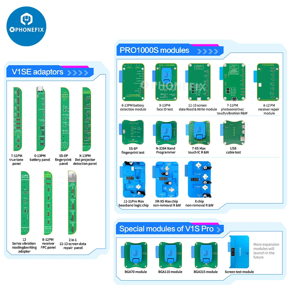 Jcid v1s pro programmierer mit bga315 bga110 bga70 für iphone 6-15 pro max nand flash lesen schreib format bildschirm wahrton reparatur