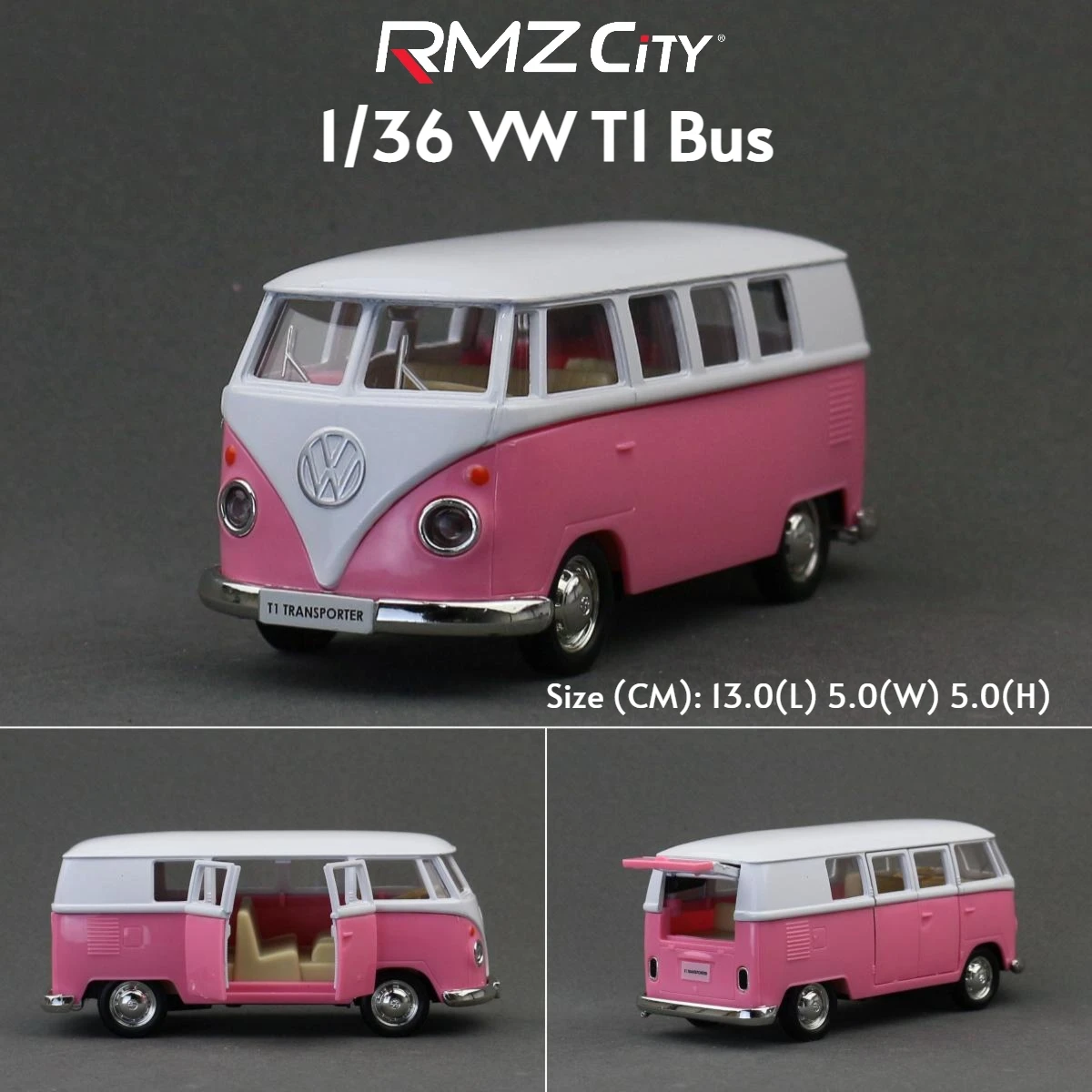 1/36 Volkswagen T1 Transporter Samba Bus RMZ CiTY 5'' Toy Car