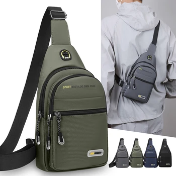 Borsa a tracolla casual da uomo con tasche multiple per riporre oggetti, adatta per borse a tracolla leggere e borse da petto multifunzionali