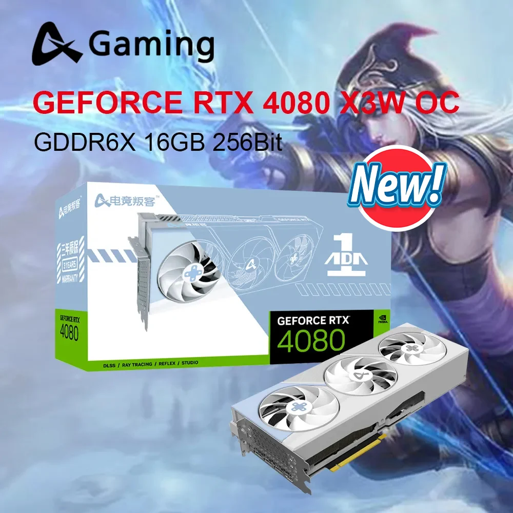 AX GAMING NVIDIA GPU 비디오 게임 그래픽 카드, RTX 4080, RTX4060TI, RTX4070, GDDR6X, 256Bit, RTX4080, 16 핀, 신제품