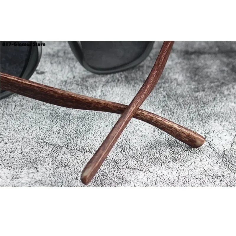 Wood-Grain Retro Sunglasses