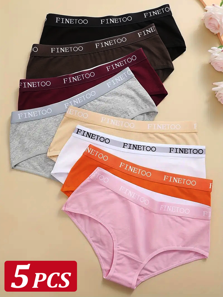 5Pcs/Set Women Cotton Panties Female Middle Waist Sexy Panties Seamless S-XL Underwear Solid Color Bikini Girls Intimates Briefs