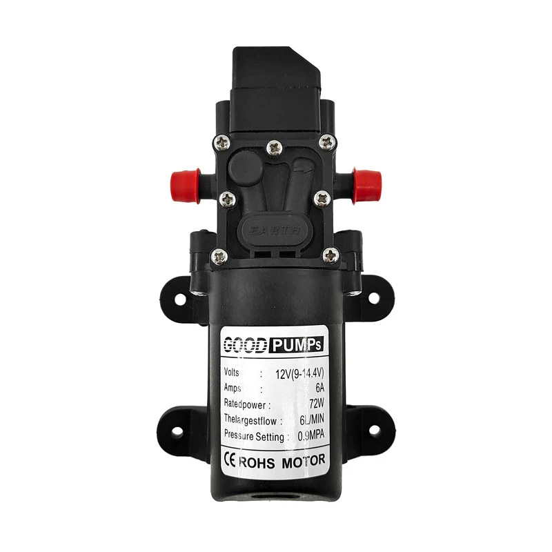 12VDC 72W Micro Electric Diaphragm Reflux Water Pump Automatic Switch 6L/Min High Pressure Car Washing Spray liquid transfer pump