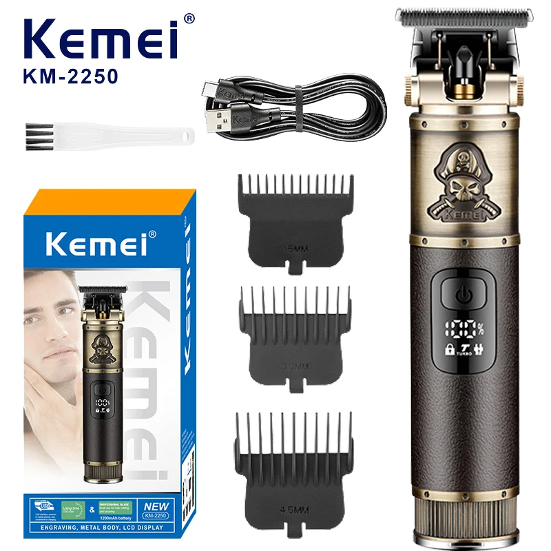 

Kemei Electric Hair Clipper for Men Cordless Rechargeable LED Display Hair Cutting Trimmer Barber Clippers Haircut Kit Electric