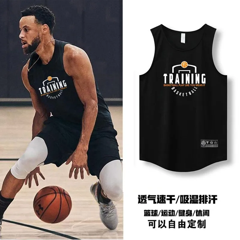 American basketball vest for boys, loose sleeveless waistcoat, student playing training, quick-drying jersey for summer