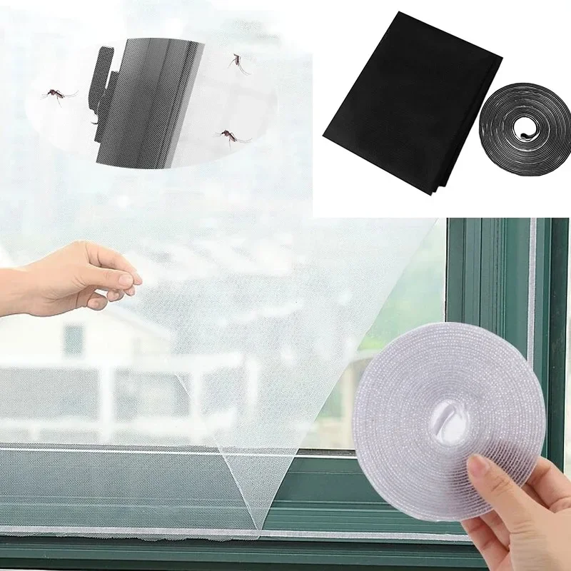 DIY Mosquito Net Self-adhesive Indoor Anti-insect Fly Screen Curtains Window Net Protections Mesh Home Textile Bed Garden