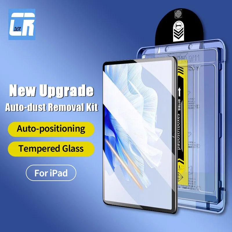 

One-click Easy to Installation HD Tempered Glass For iPad Pro 11 10.5 9.7 Mini 6 Air 5 4 3 2 1 With Dust Free Screen Protectors